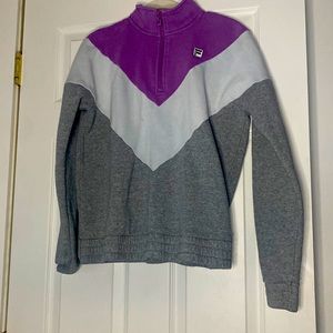 purple grey and white high neck Fila sweatshirt